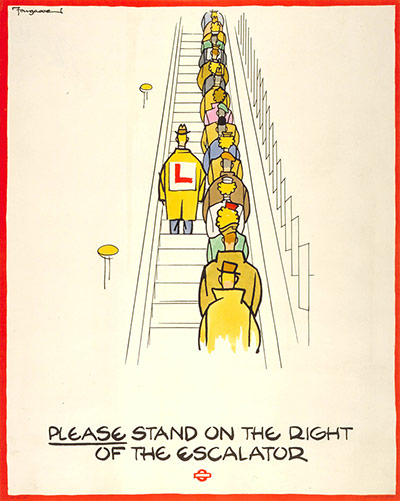 Please stand on the right of the escalator