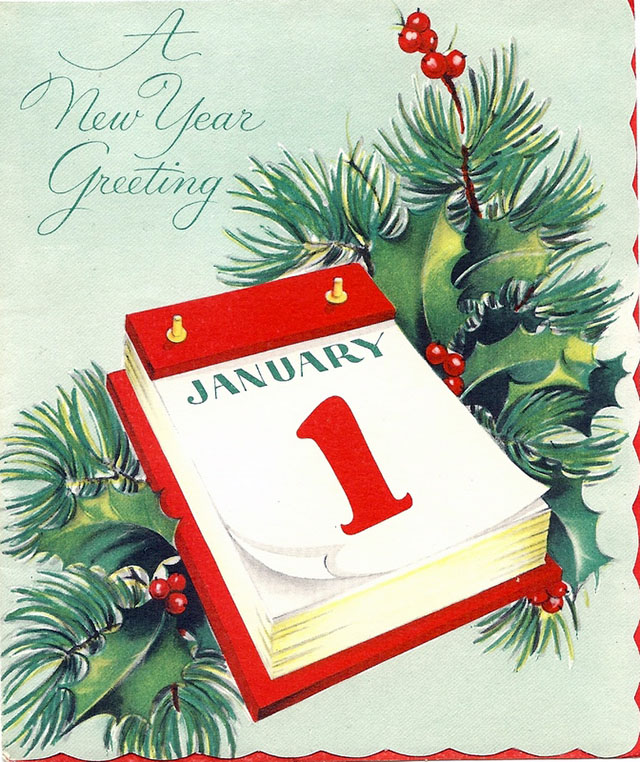 Lovely vintage New Year card (30)