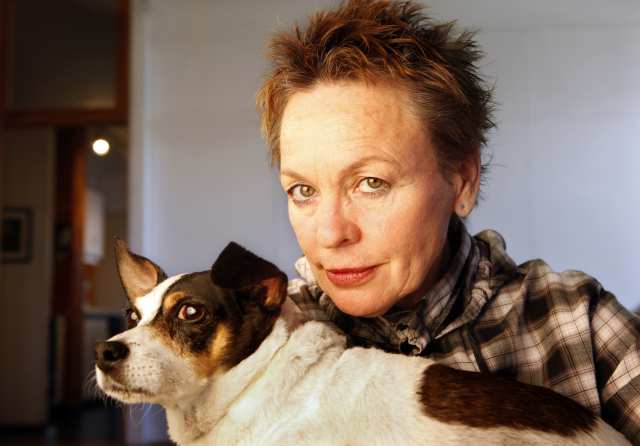 NEW YORK, NEW YORK--OCT. 3, 2010--Performance artist Laurie Anderson will perform her multimedia work "Delusion" at UCLA on Oct 21, 2010. One of the pieces she performs is about her dog Lolabele. (Carolyn Cole/Los Angeles Times)